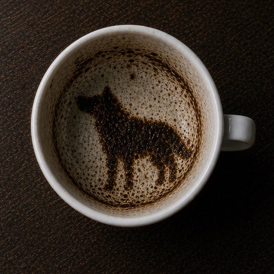 WOLF coffee cup symbol photo and tasseography meaning