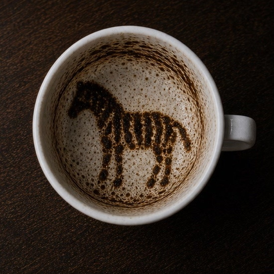 ZEBRA coffee cup symbol photo and tasseography meaning